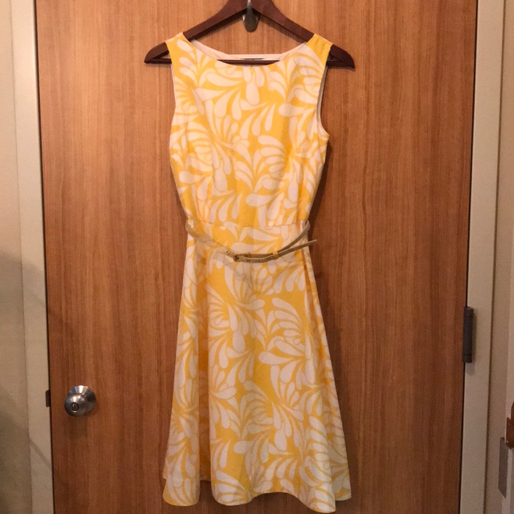 Banana republic yellow floral dress size 2